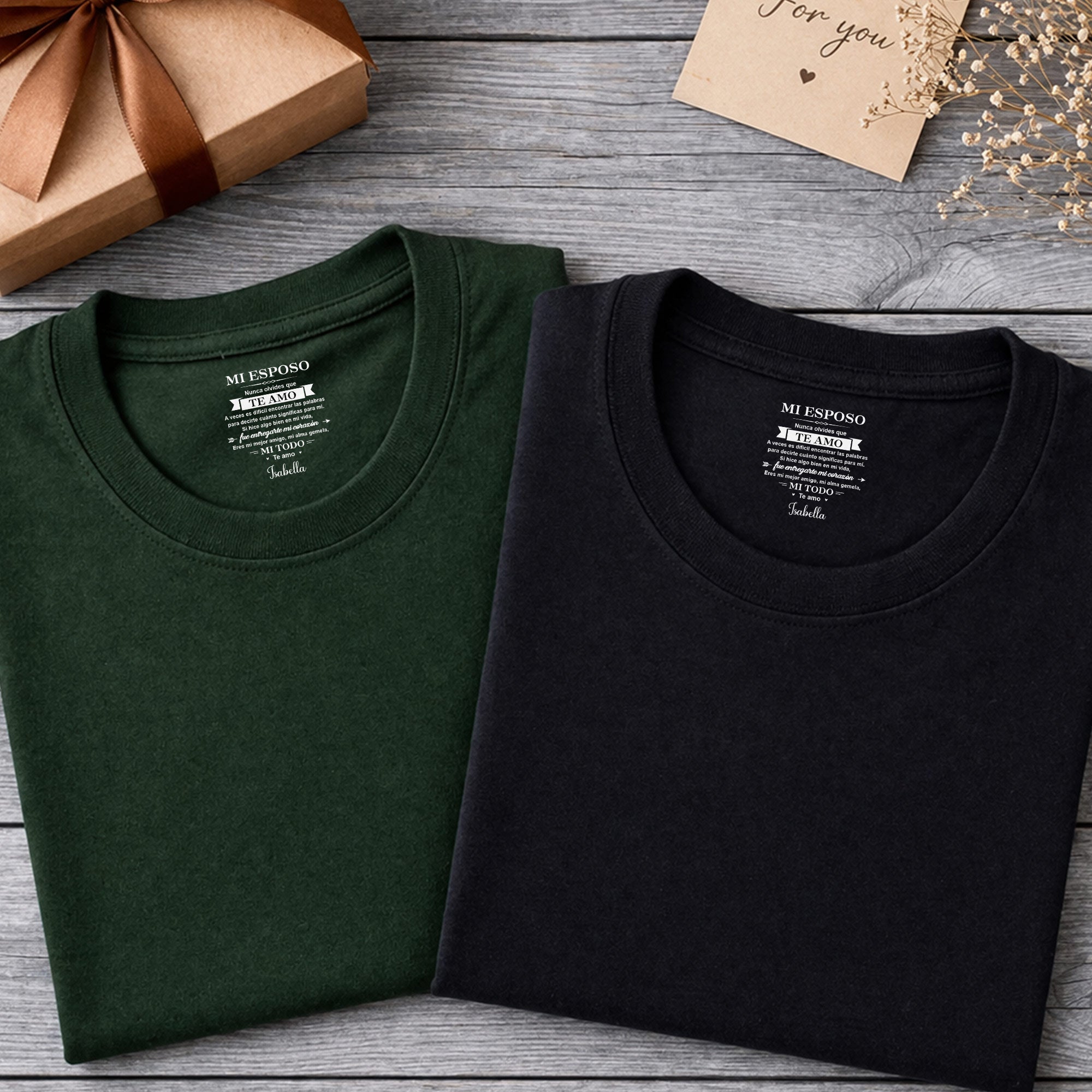 Personalized Custom T-Shirt for Him Inside Neck Print Gift