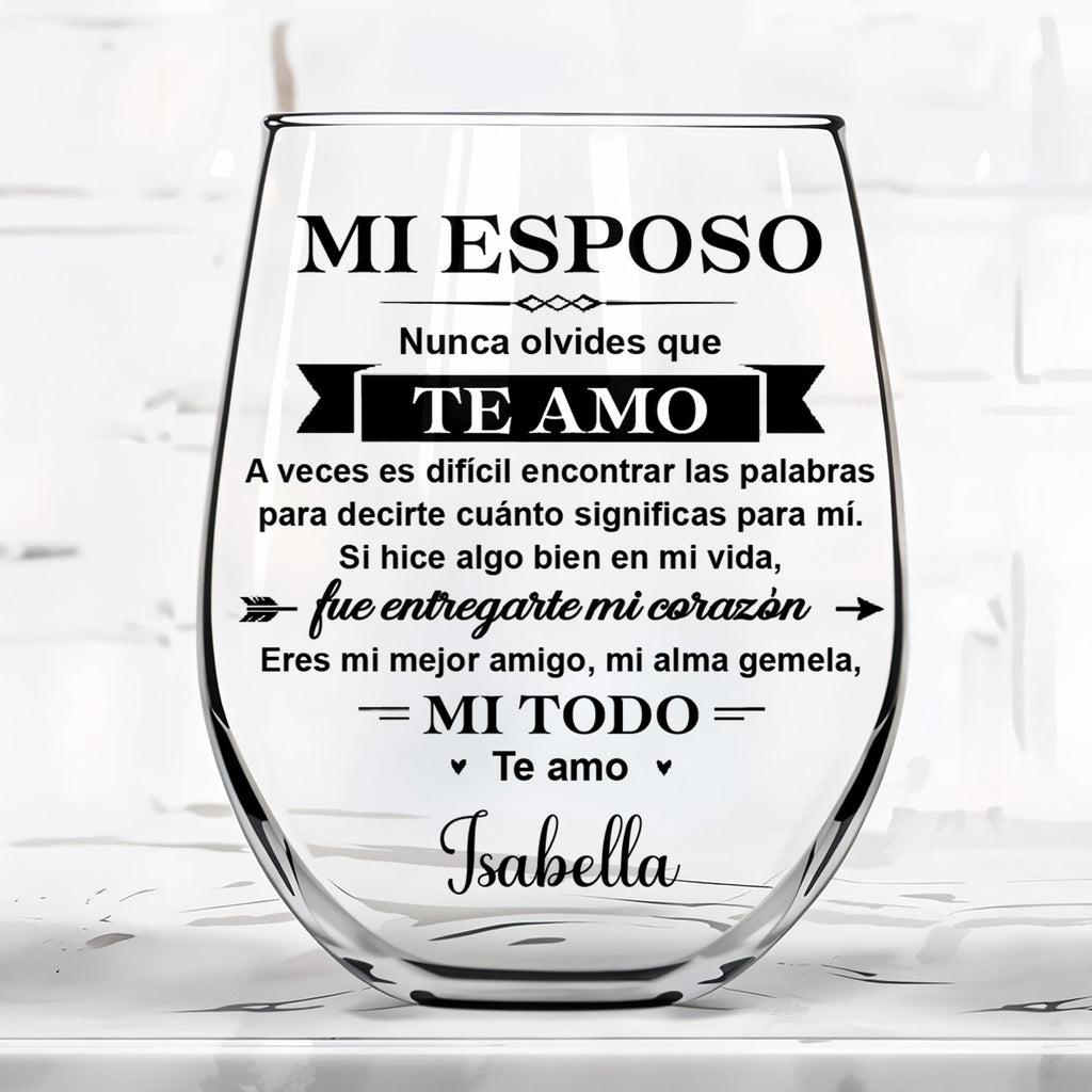 Personalized Stemless Wine Glass Gift for Him Anniversary Wine Glasses GradoCreations