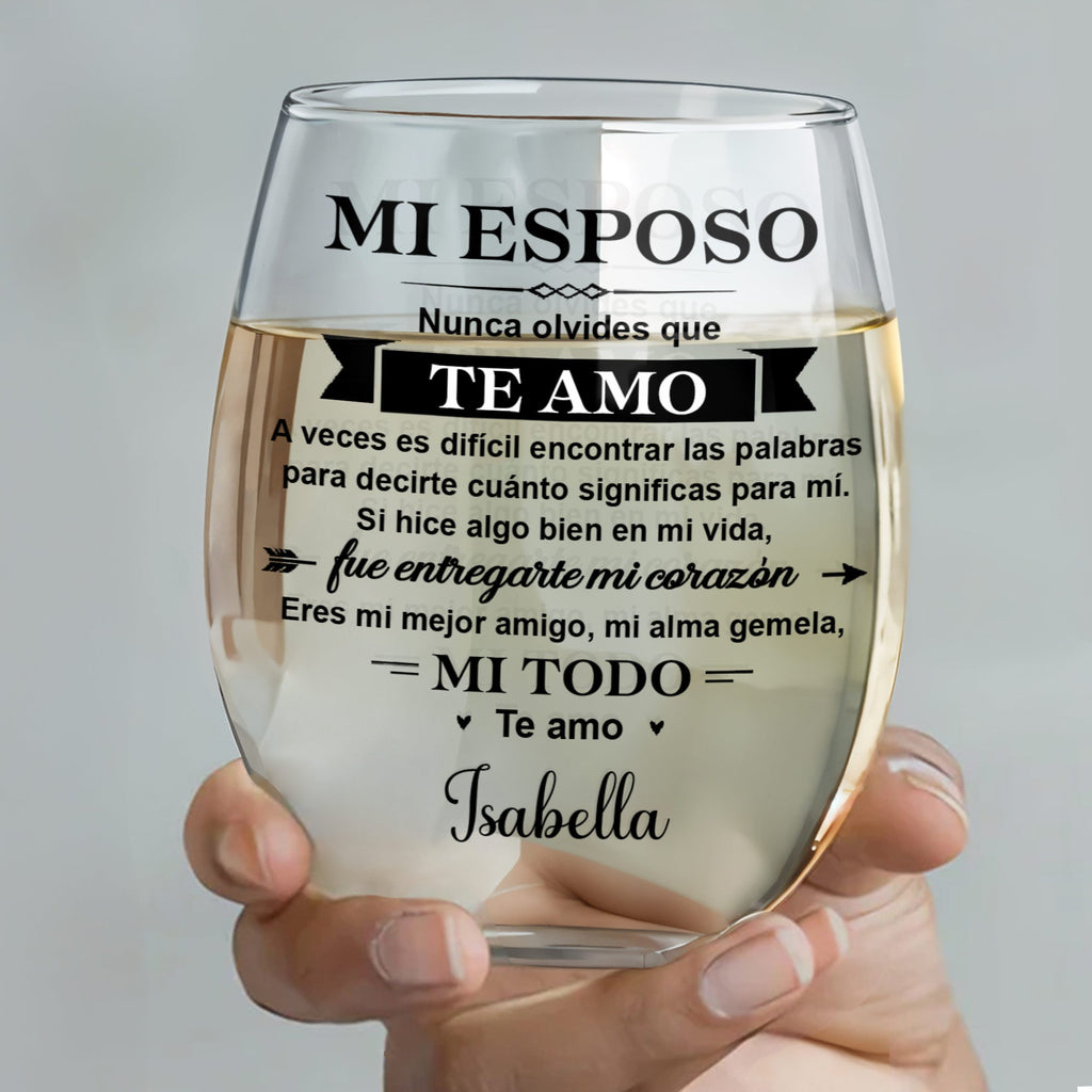 Personalized Stemless Wine Glass Gift for Him Anniversary Wine Glasses GradoCreations