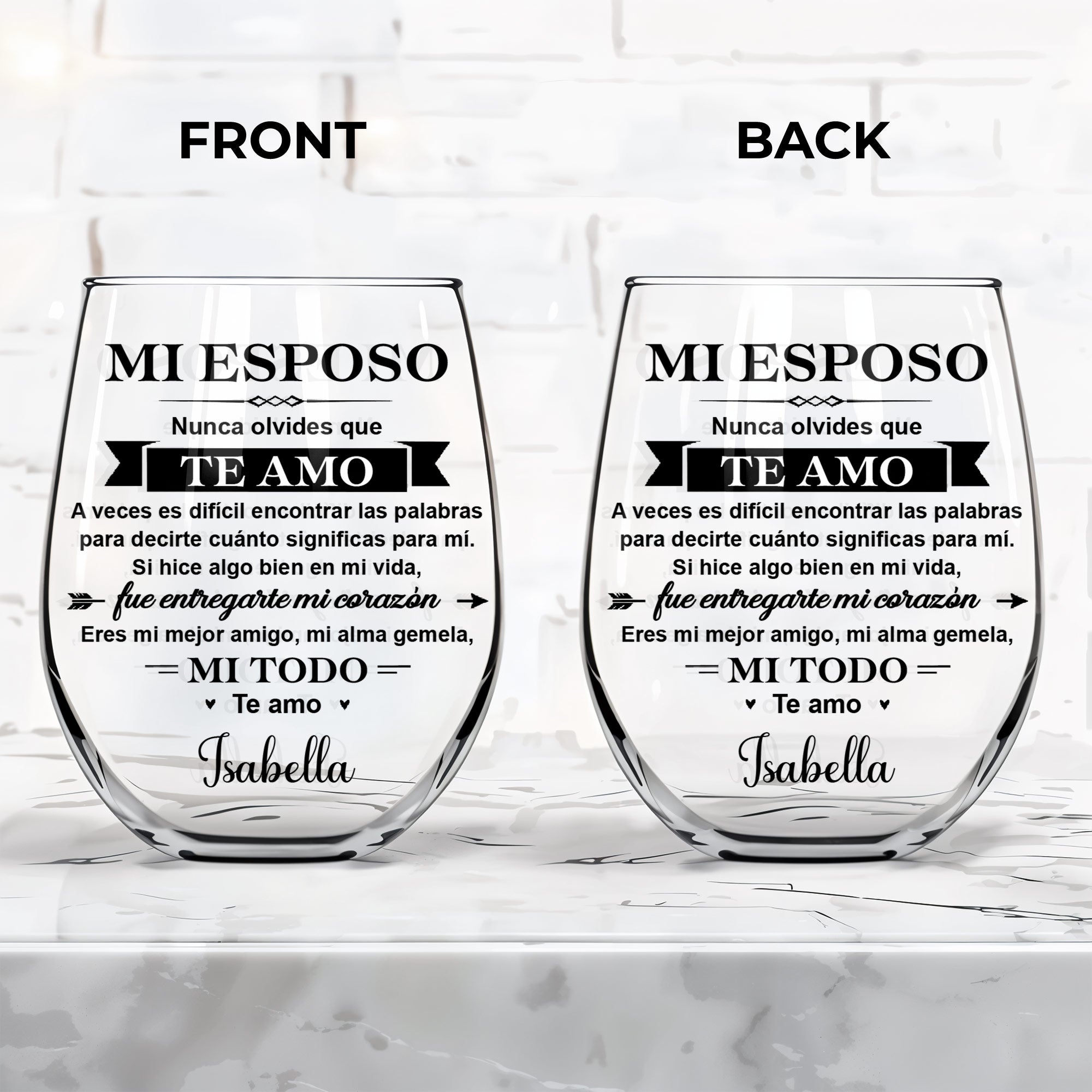 Personalized Stemless Wine Glass Gift for Him Anniversary Wine Glasses GradoCreations