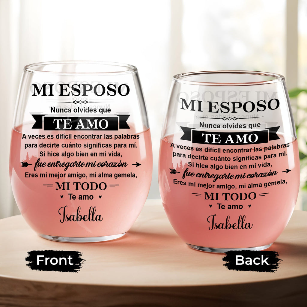Personalized Stemless Wine Glass Gift for Him Anniversary Wine Glasses GradoCreations