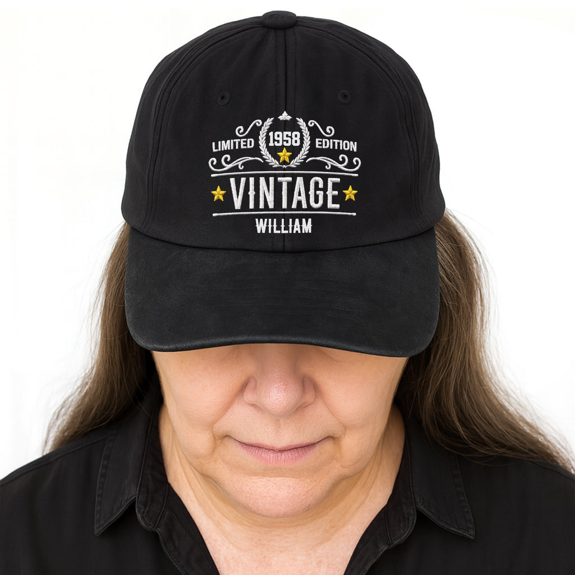 Personalized Washed Denim Cap Custom Name Gift for Dad