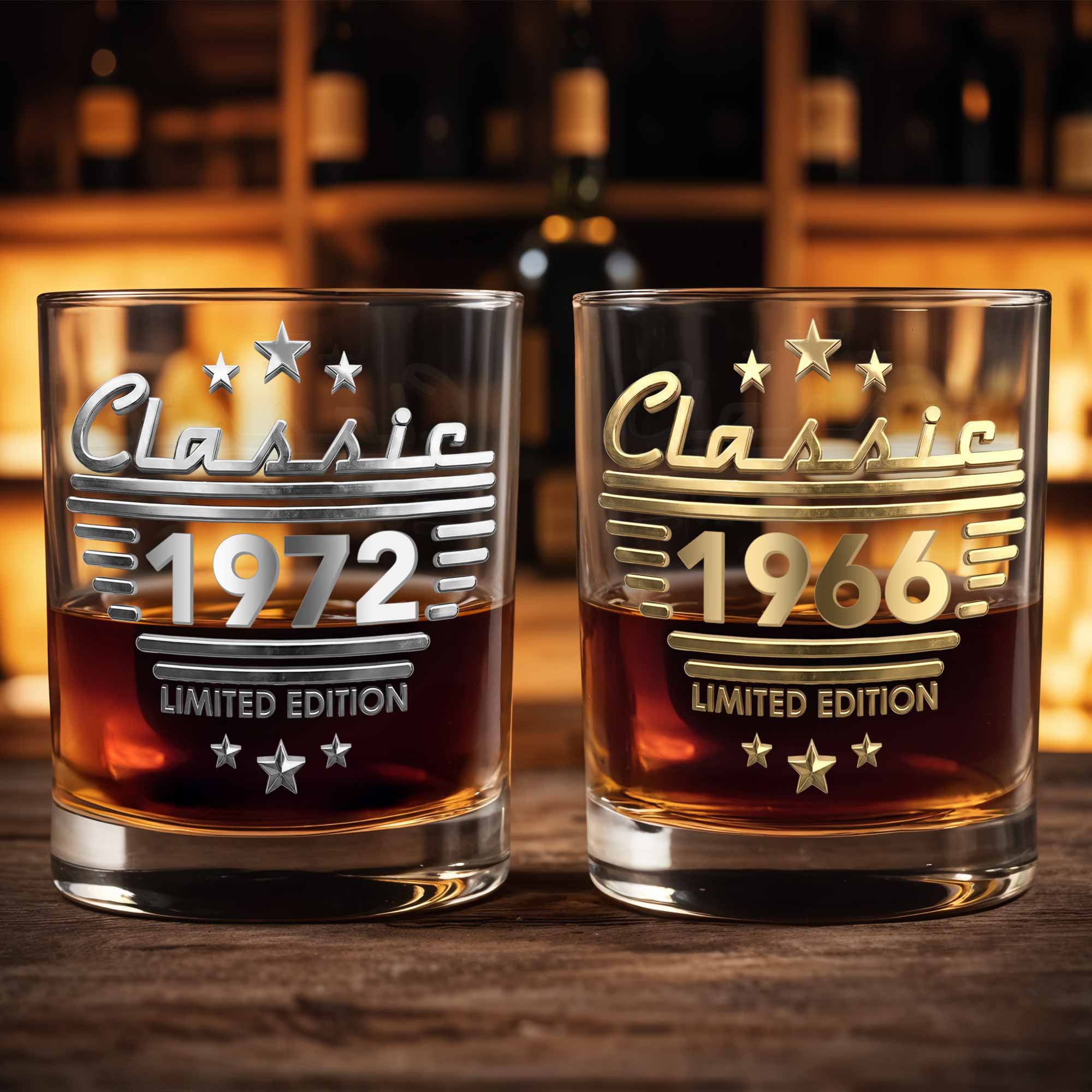 Personalized 3D Effect Whiskey Glass Custom Gift for Dad