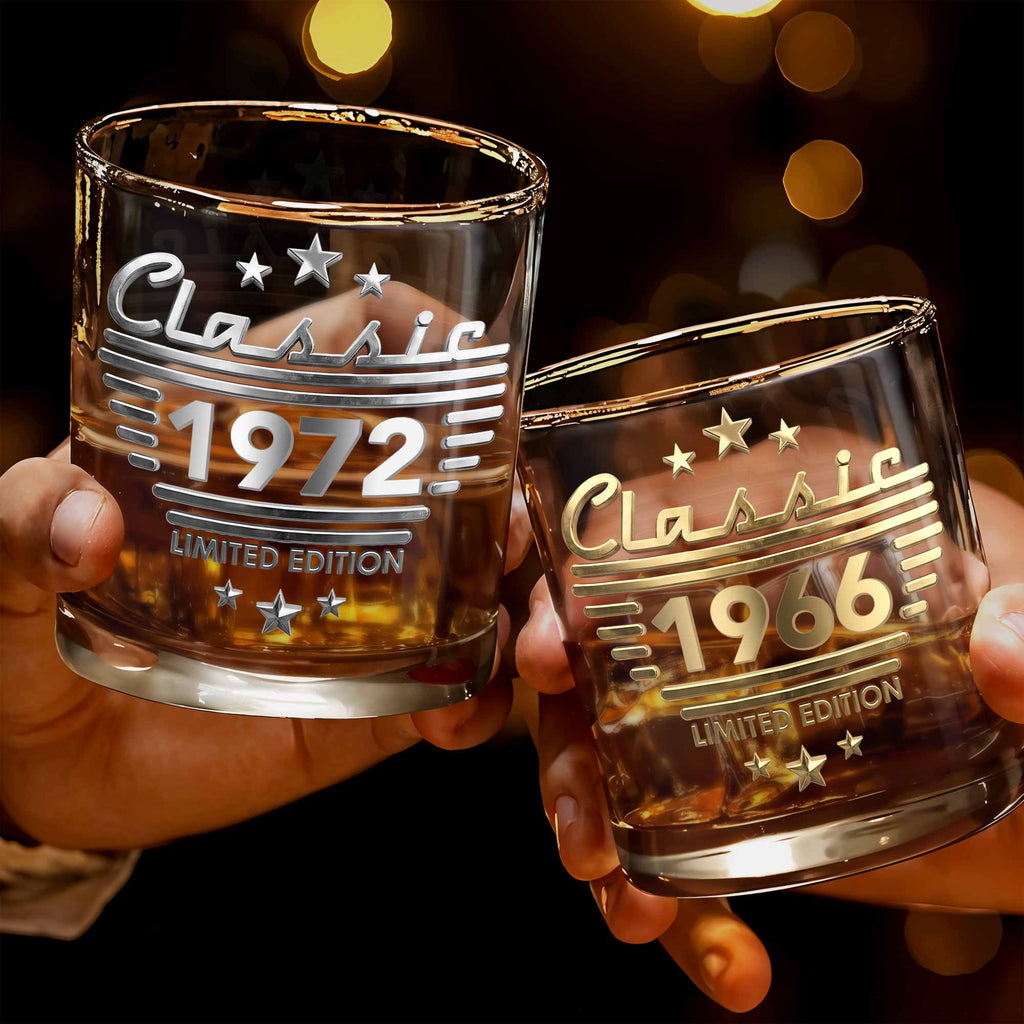 Personalized 3D Effect Whiskey Glass Custom Gift for Dad Whiskey Glass GradoCreations