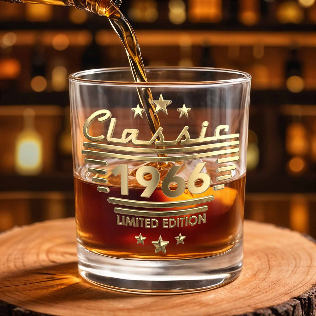 Personalized 3D Effect Whiskey Glass Custom Gift for Dad Whiskey Glass GradoCreations
