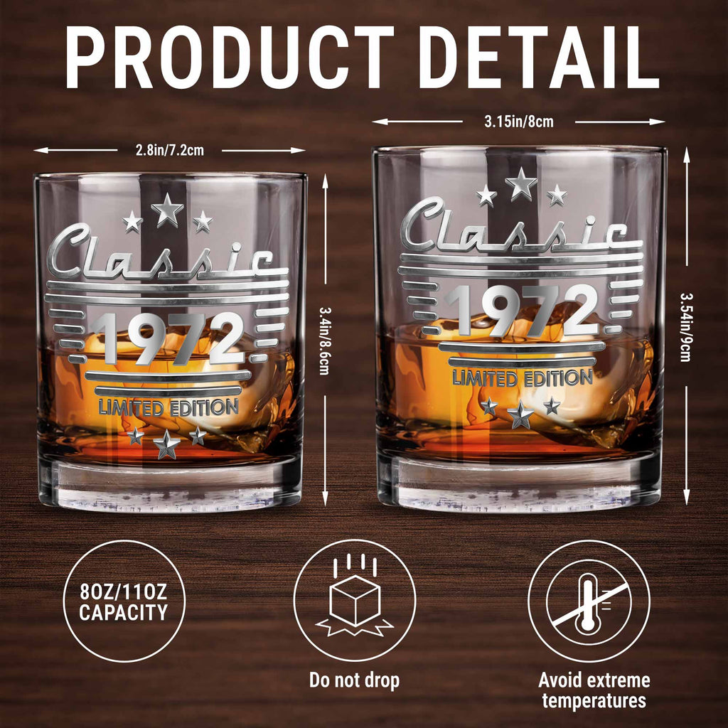 Personalized 3D Effect Whiskey Glass Custom Gift for Dad Whiskey Glass GradoCreations
