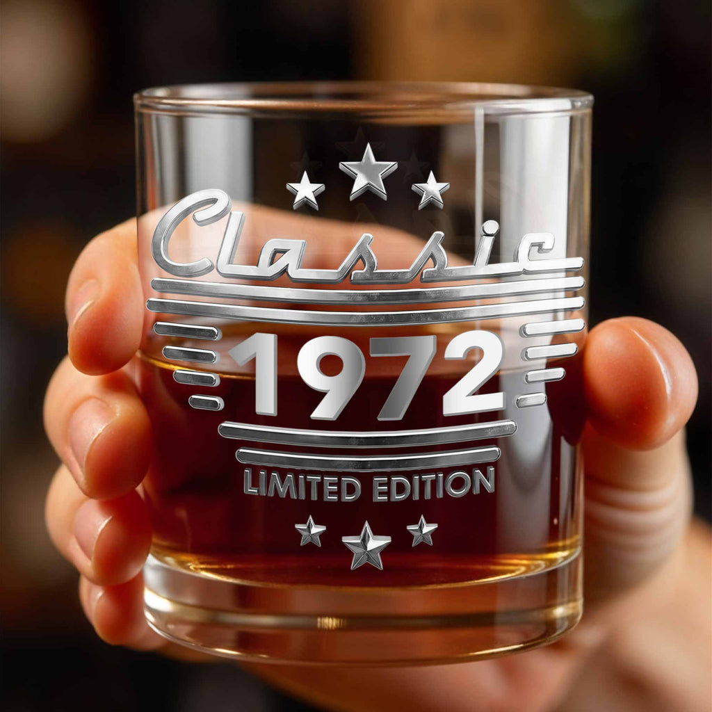 Personalized 3D Effect Whiskey Glass Custom Gift for Dad Whiskey Glass GradoCreations