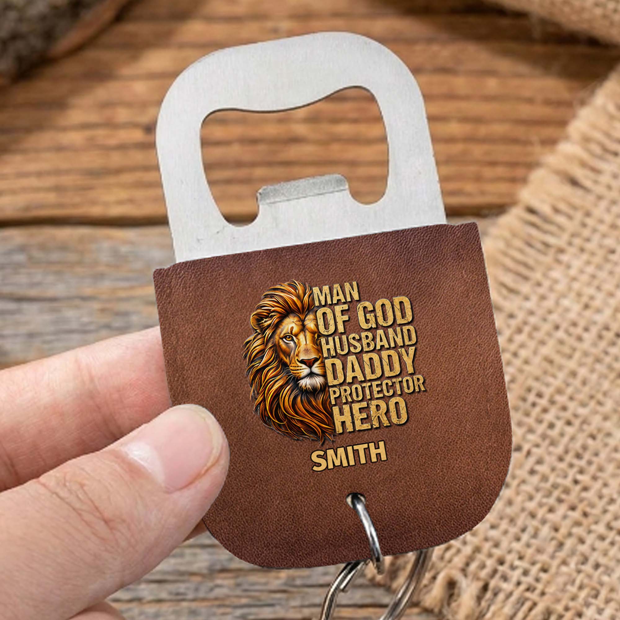 Personalized Leather Bottle Opener Keychain Custom Name Gift for Dad Leather Bottle Opener Keychain GradoCreations