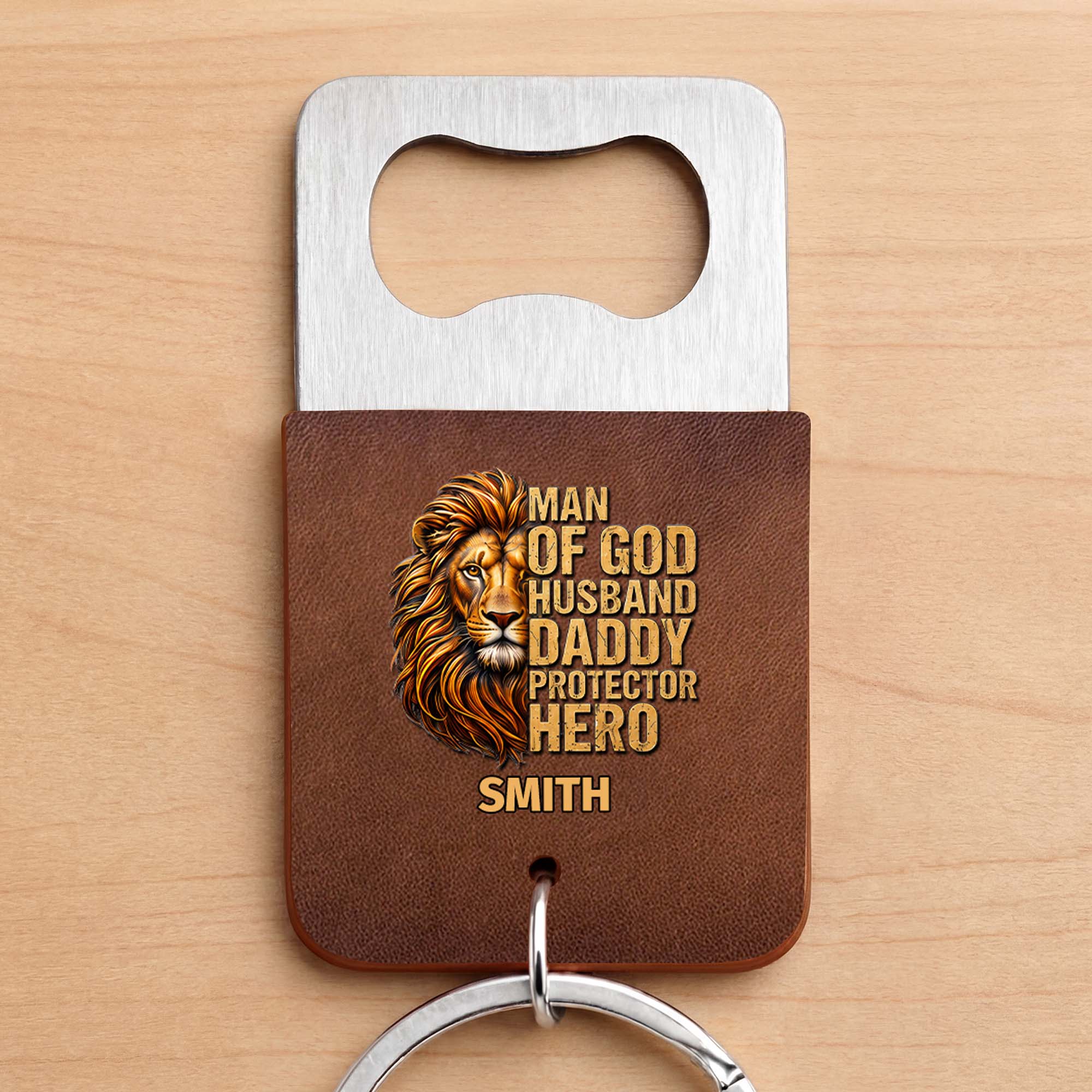 Personalized Leather Bottle Opener Keychain Custom Name Gift for Dad Leather Bottle Opener Keychain GradoCreations
