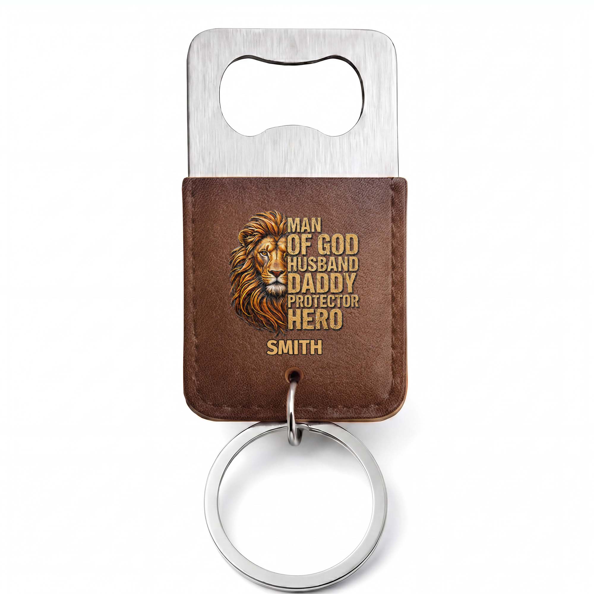 Personalized Leather Bottle Opener Keychain Custom Name Gift for Dad Leather Bottle Opener Keychain GradoCreations