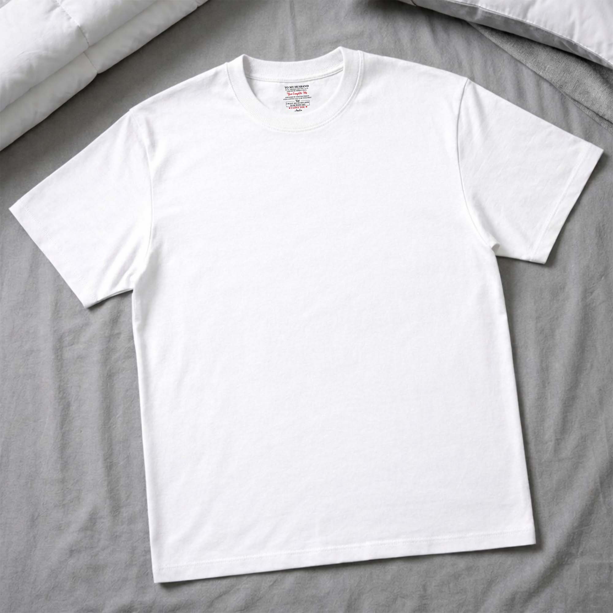Personalized Inside Neck Print T-Shirt Romantic Gift for Husband Basic Shirt, Print inside back collar GradoCreations