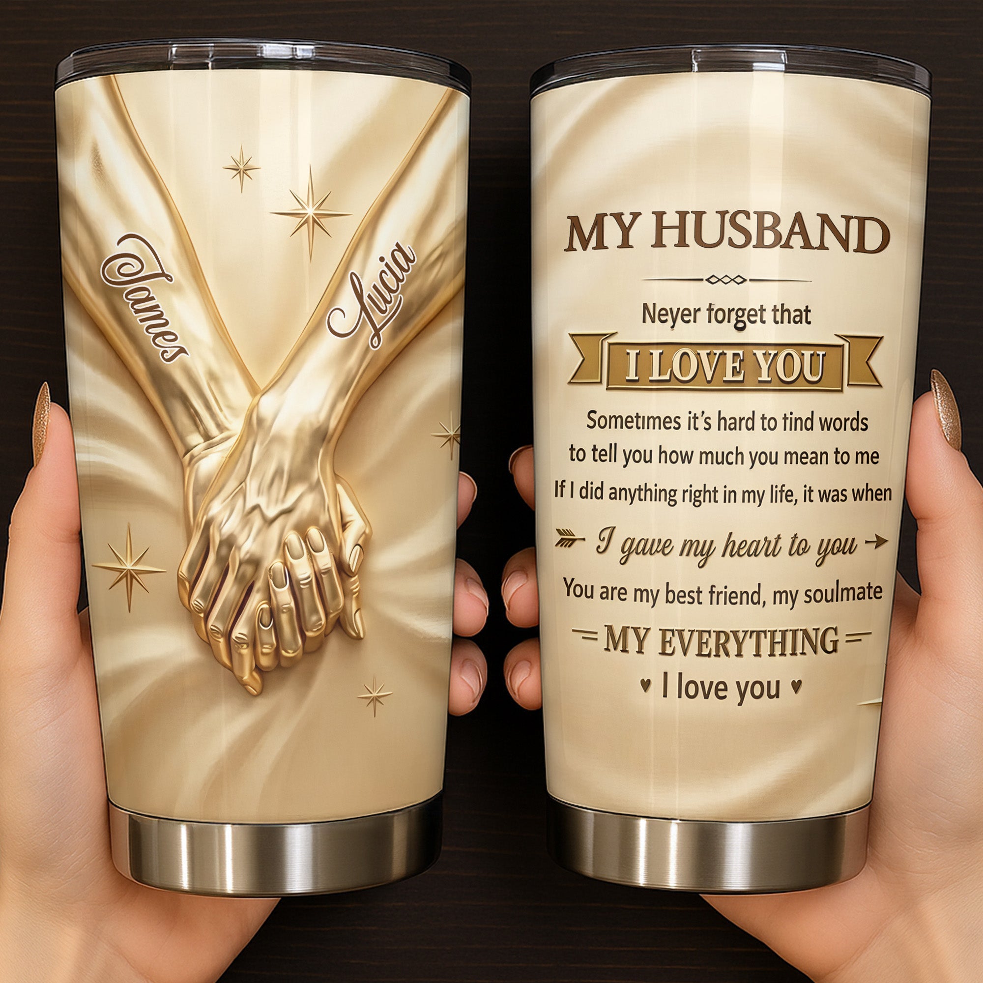 Personalized 20oz Stainless Steel Tumbler Gift for Husband