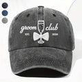 Personalized Washed Denim Cap Custom Groom Club Gift for Him Washed Denim Cap GradoCreations