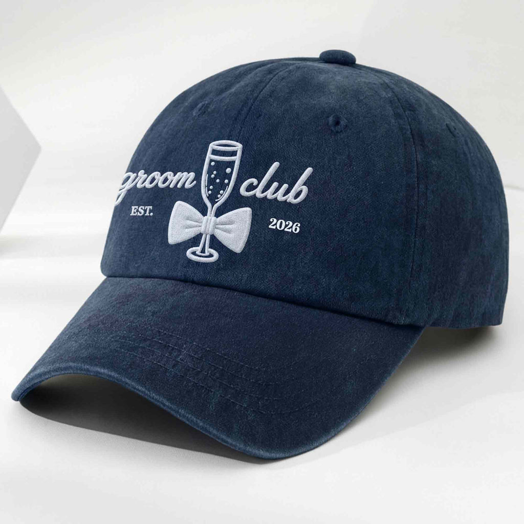 Personalized Washed Denim Cap Custom Groom Club Gift for Him Washed Denim Cap GradoCreations