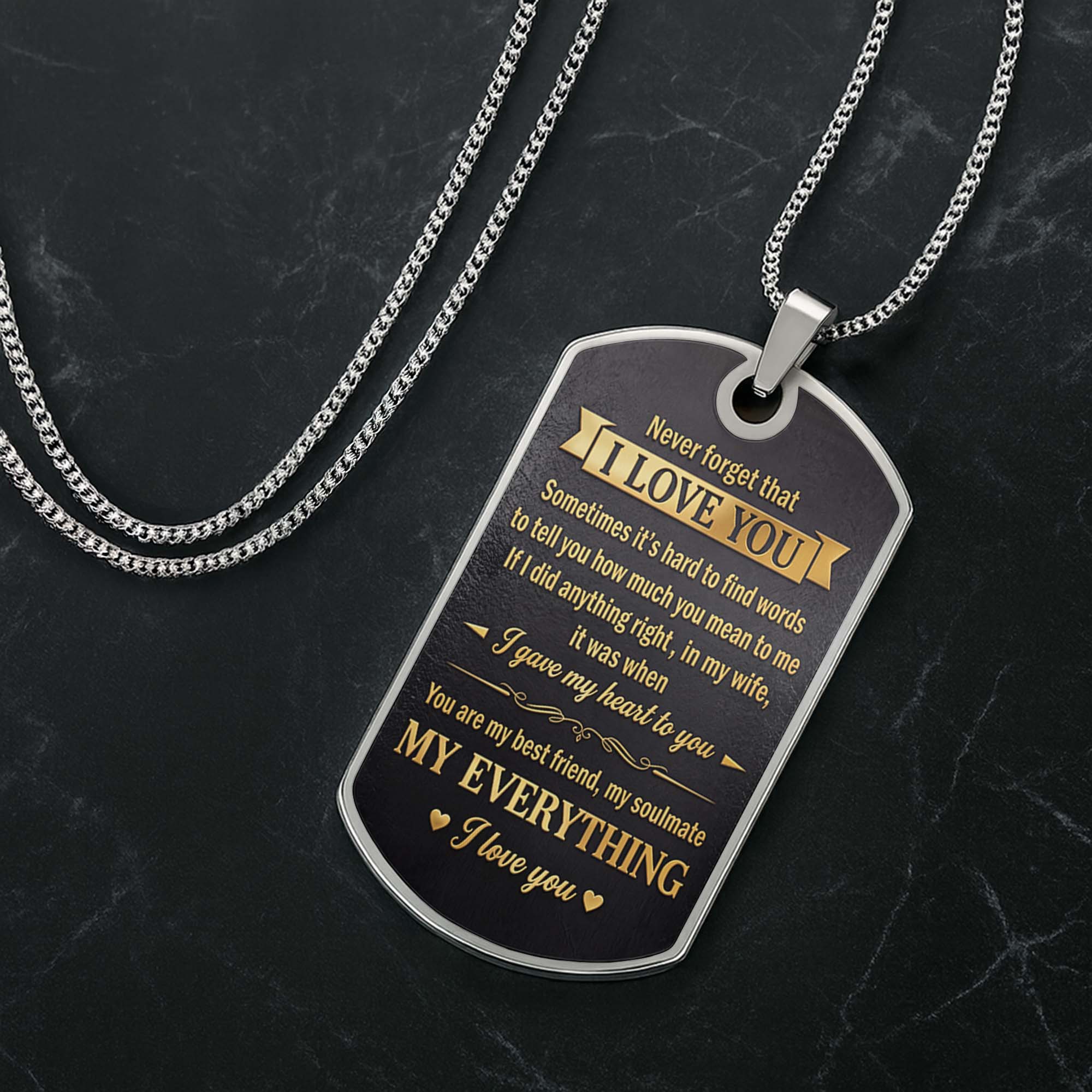 Personalized Dog Tag Necklace Custom Initial Gift for Husband Dog Tag Necklace GradoCreations