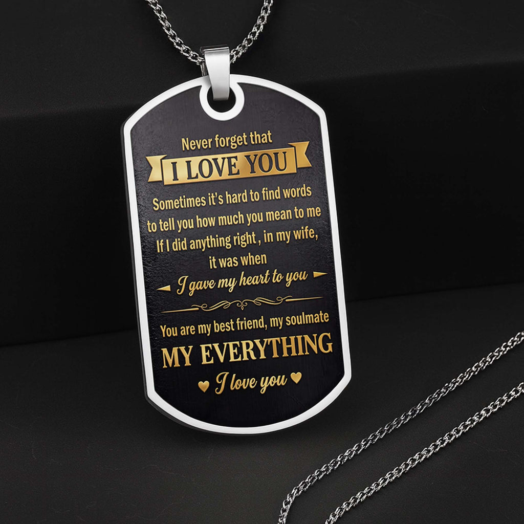 Personalized Dog Tag Necklace Custom Initial Gift for Husband Dog Tag Necklace GradoCreations