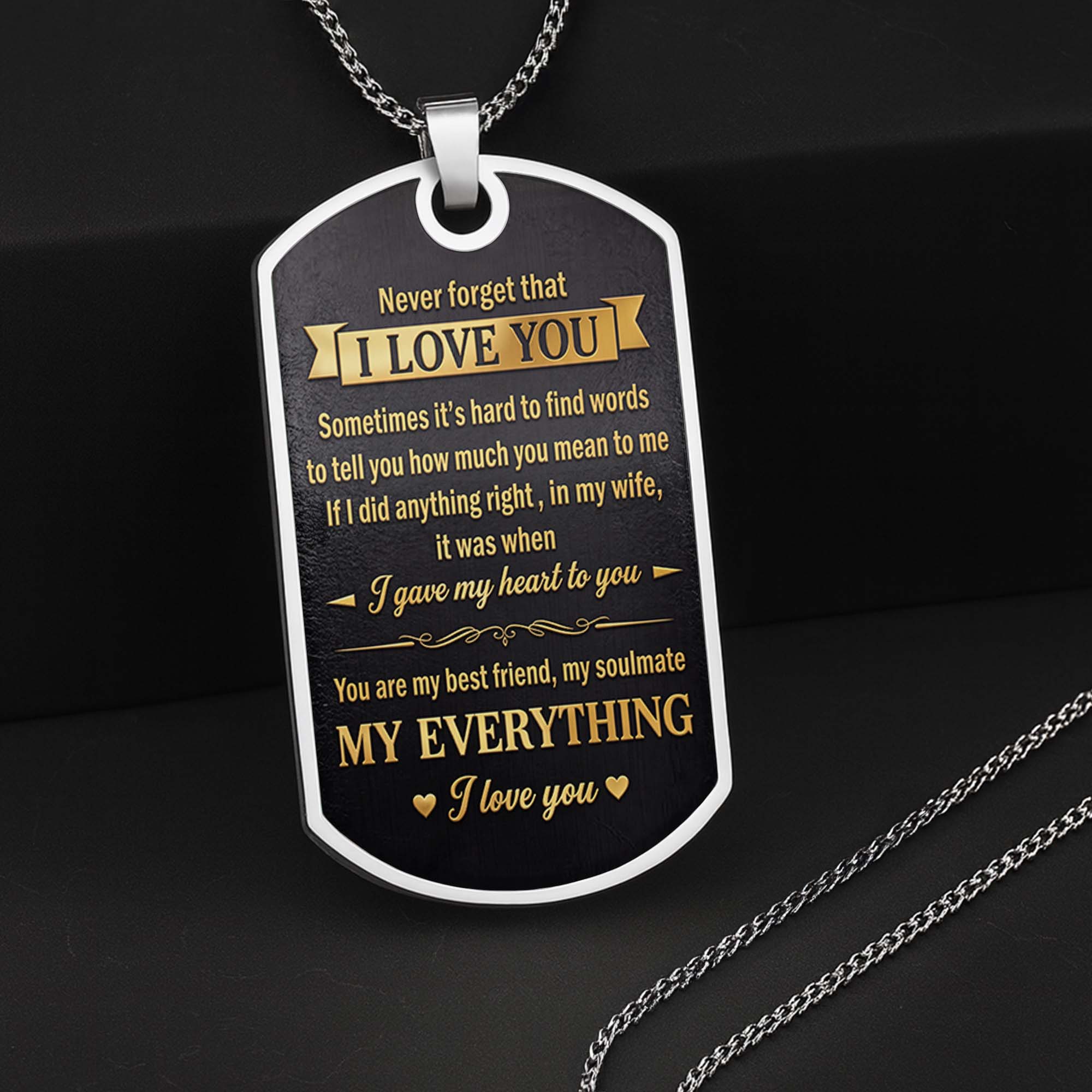 Personalized Dog Tag Necklace Custom Initial Gift for Husband Dog Tag Necklace GradoCreations