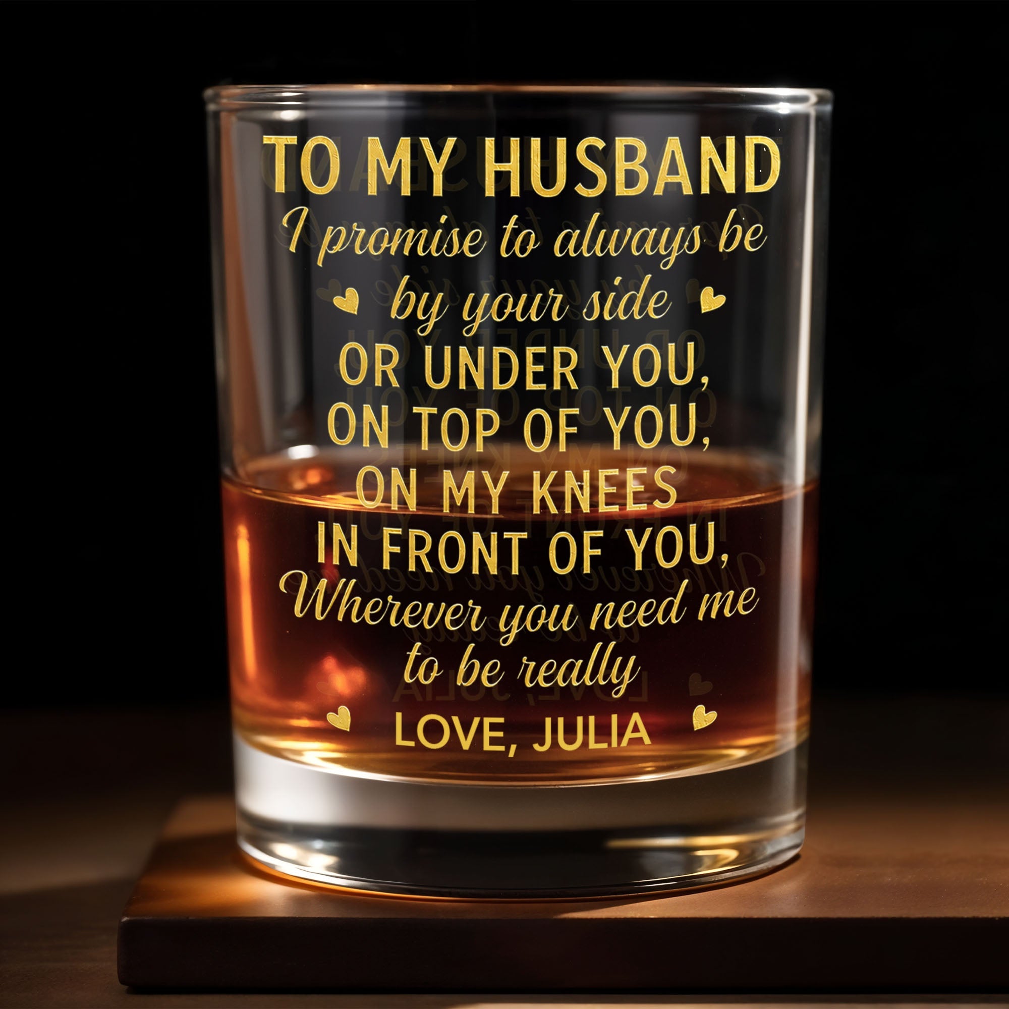 Personalized Custom Whiskey Glass Gift for Husband - Elegant Design Whiskey Glass GradoCreations