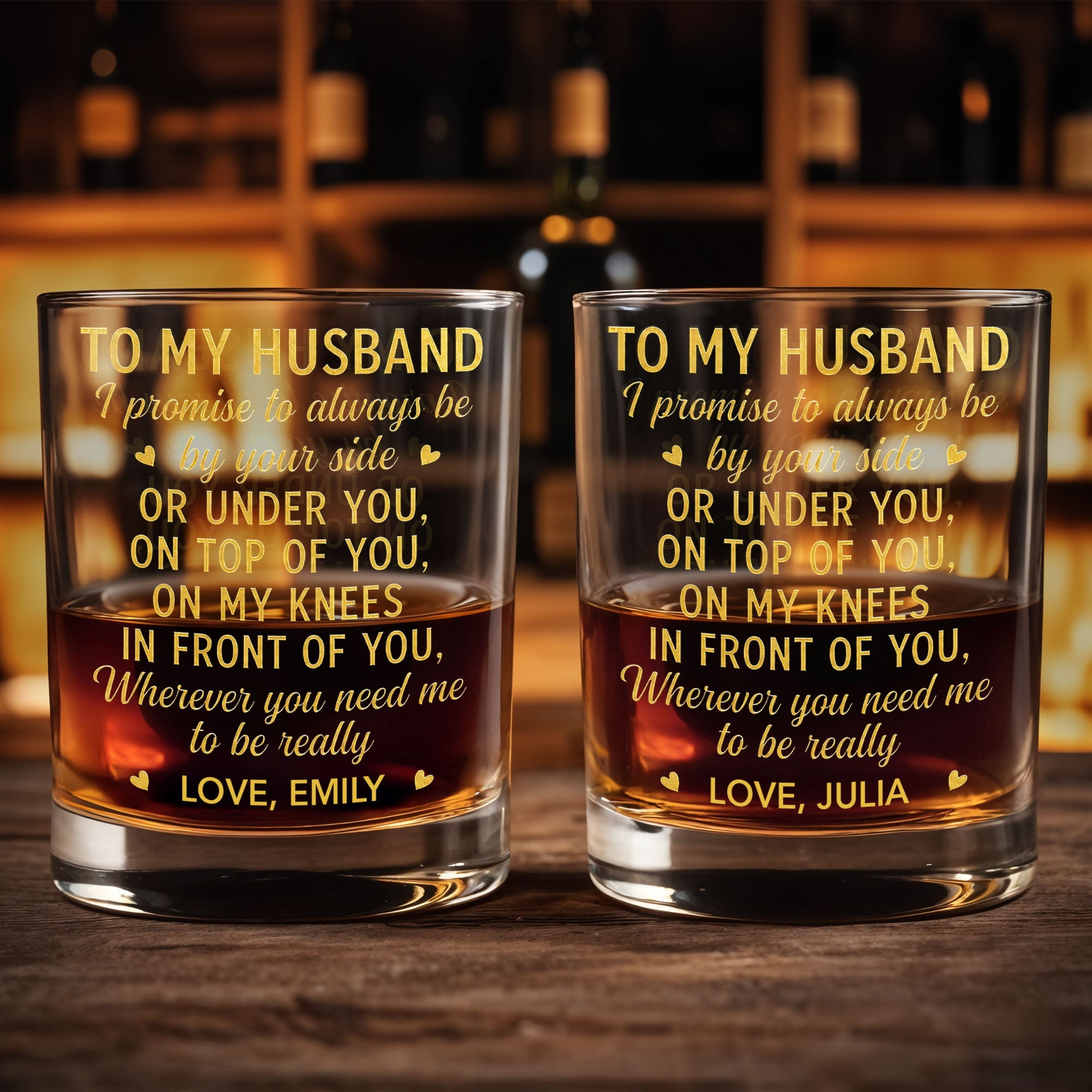 Personalized Custom Whiskey Glass Gift for Husband - Elegant Design Whiskey Glass GradoCreations