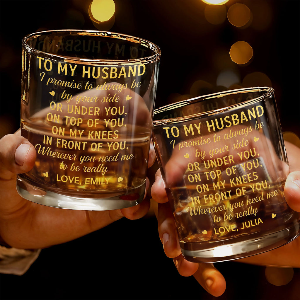 Personalized Custom Whiskey Glass Gift for Husband - Elegant Design Whiskey Glass GradoCreations