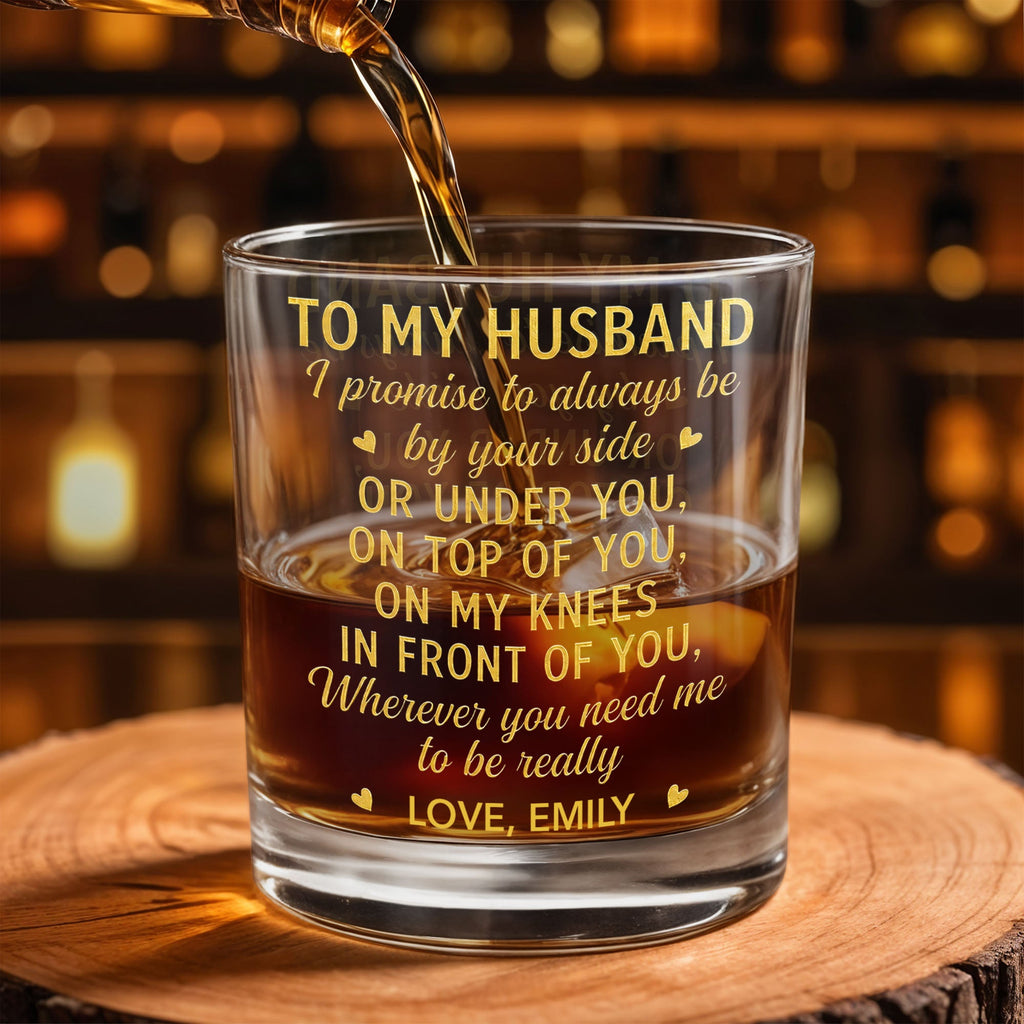 Personalized Custom Whiskey Glass Gift for Husband - Elegant Design Whiskey Glass GradoCreations