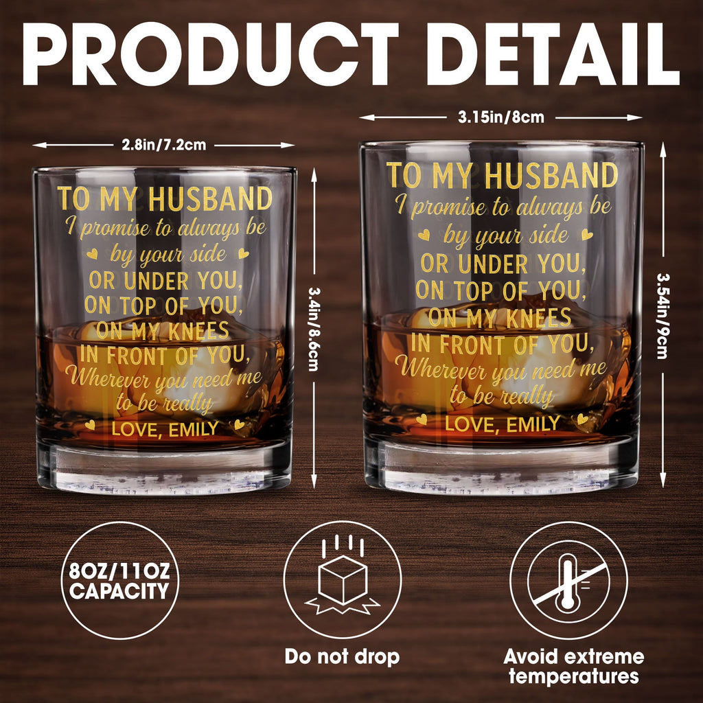 Personalized Custom Whiskey Glass Gift for Husband - Elegant Design Whiskey Glass GradoCreations