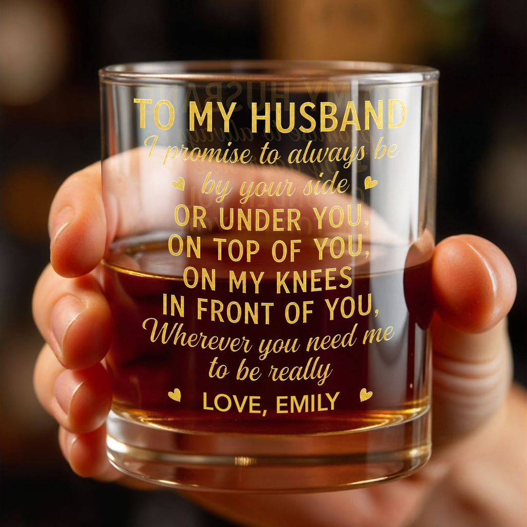 Personalized Custom Whiskey Glass Gift for Husband - Elegant Design Whiskey Glass GradoCreations