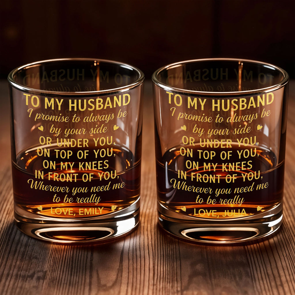Personalized Custom Whiskey Glass Gift for Husband - Elegant Design Whiskey Glass GradoCreations