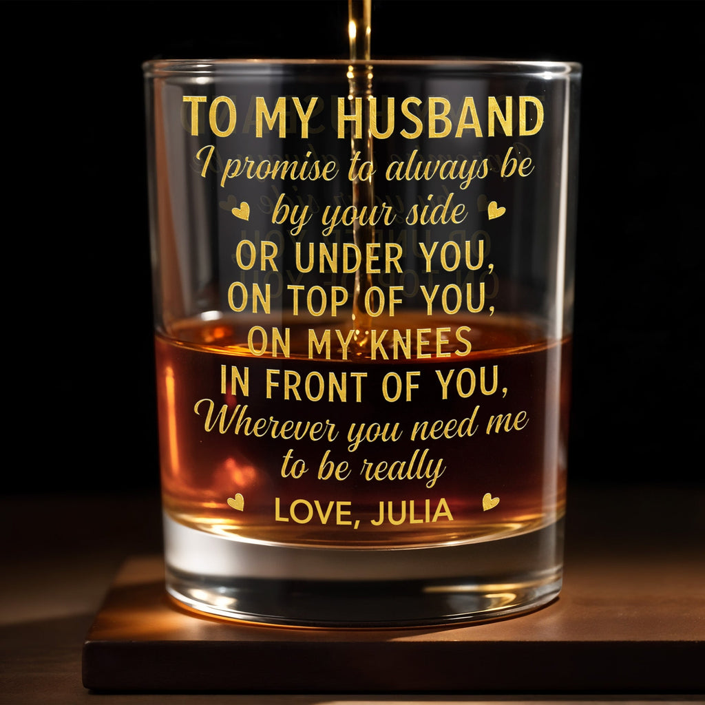 Personalized Custom Whiskey Glass Gift for Husband - Elegant Design Whiskey Glass GradoCreations