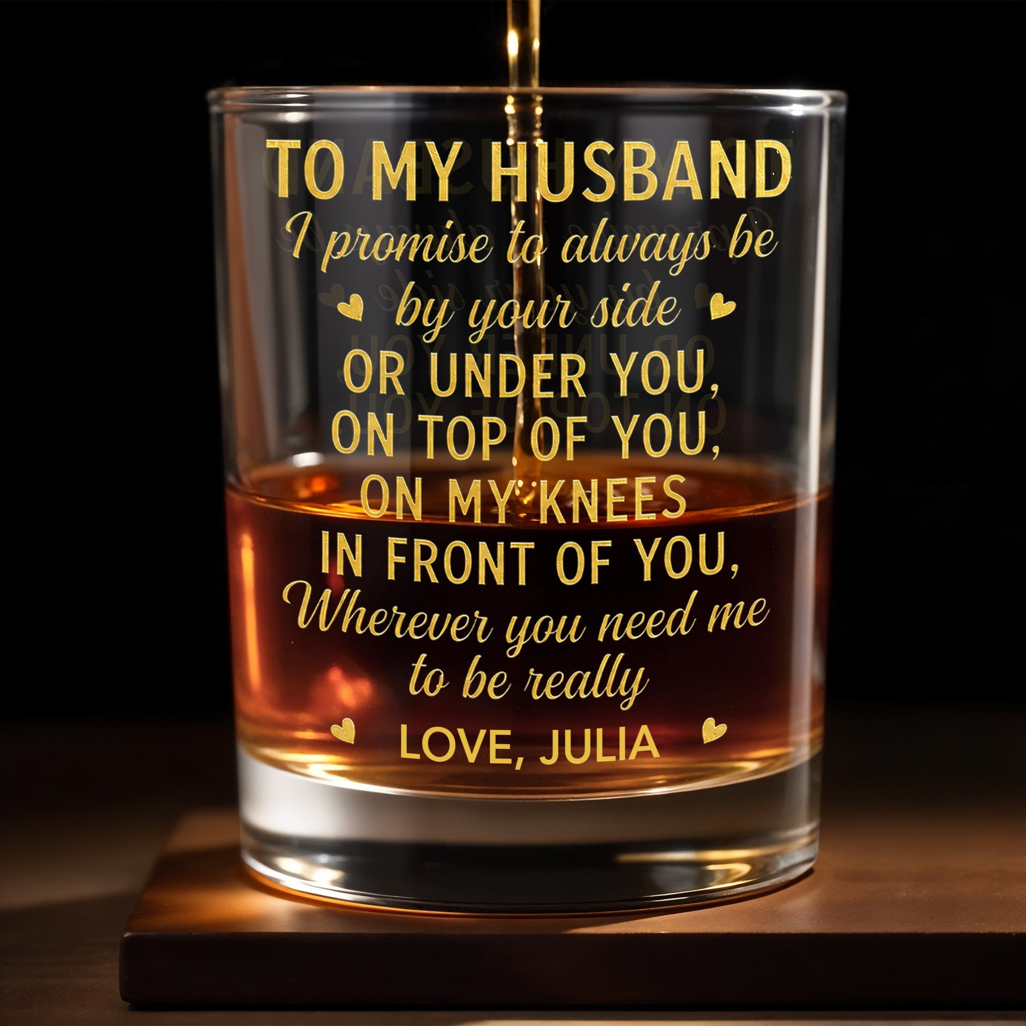 Personalized Custom Whiskey Glass Gift for Husband - Elegant Design Whiskey Glass GradoCreations