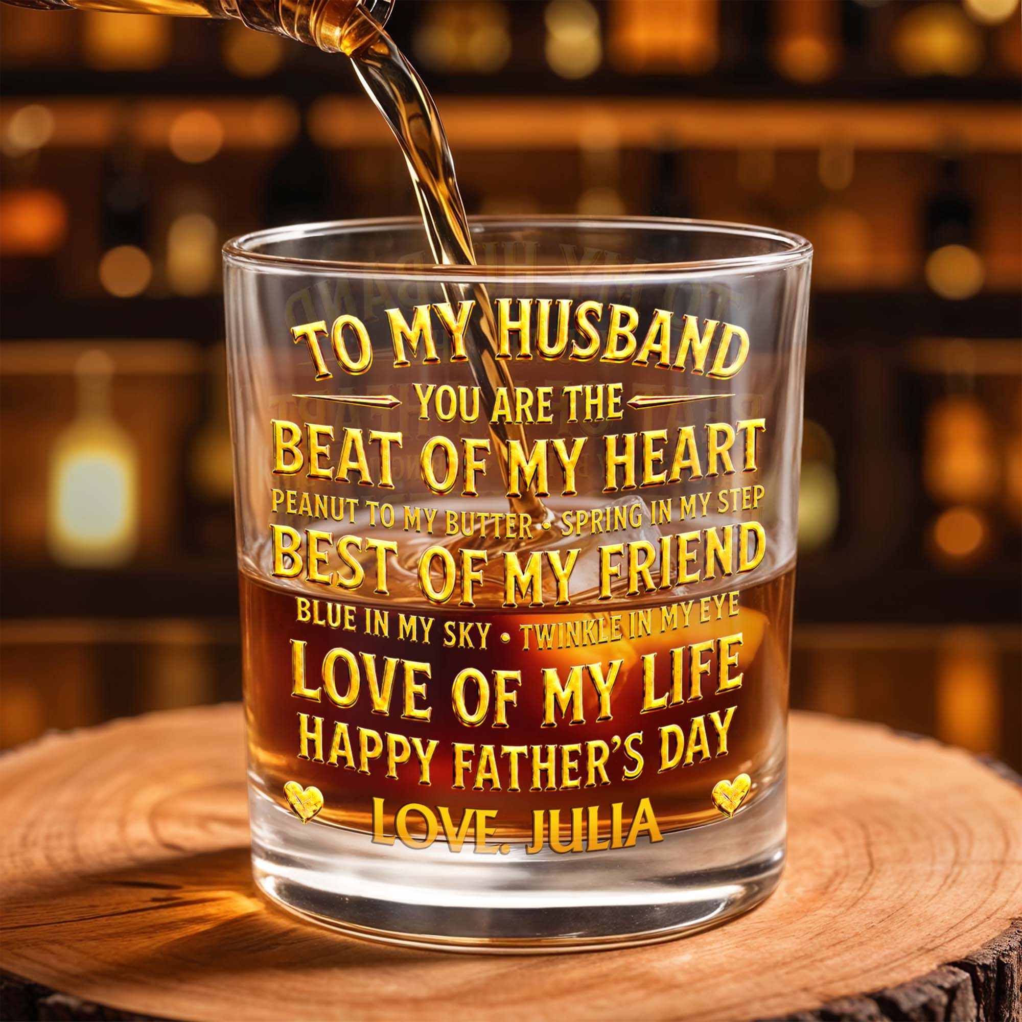 Personalized Custom Whiskey Glass Unique Gift for Husband