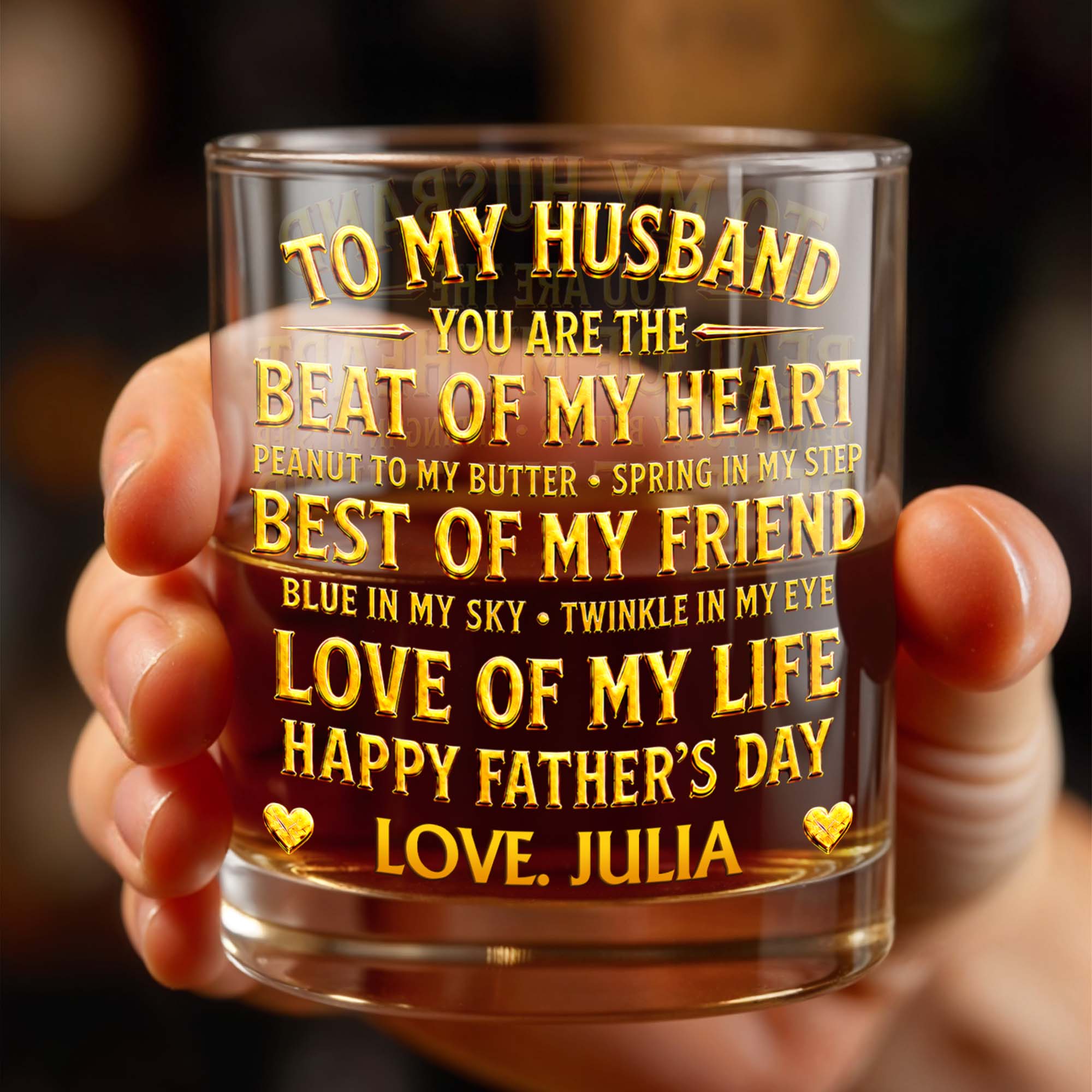 Personalized Custom Whiskey Glass Unique Gift for Husband Whiskey Glass GradoCreations
