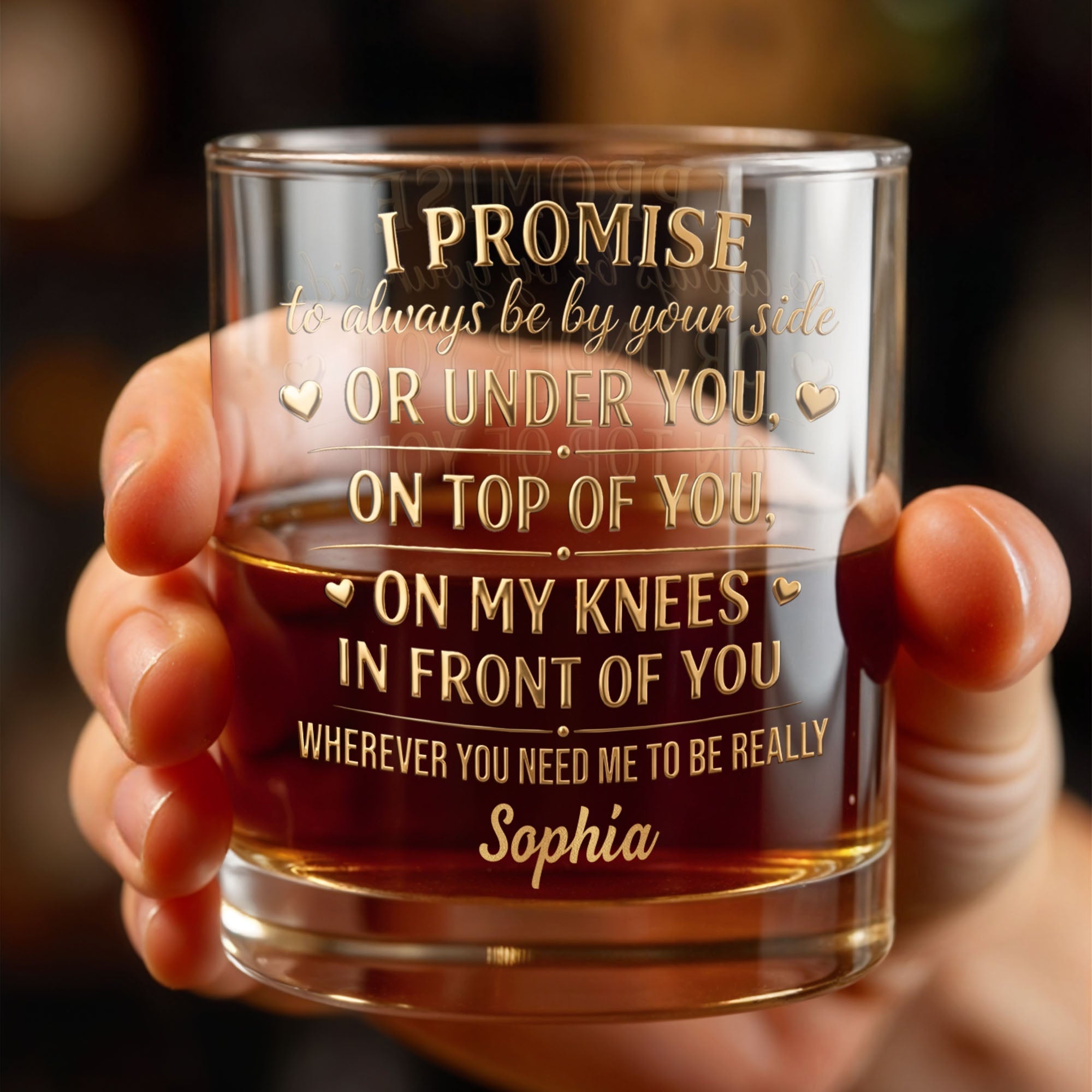 Personalized Custom Whiskey Glass Unique Heart Design Gift for Him Whiskey Glass GradoCreations