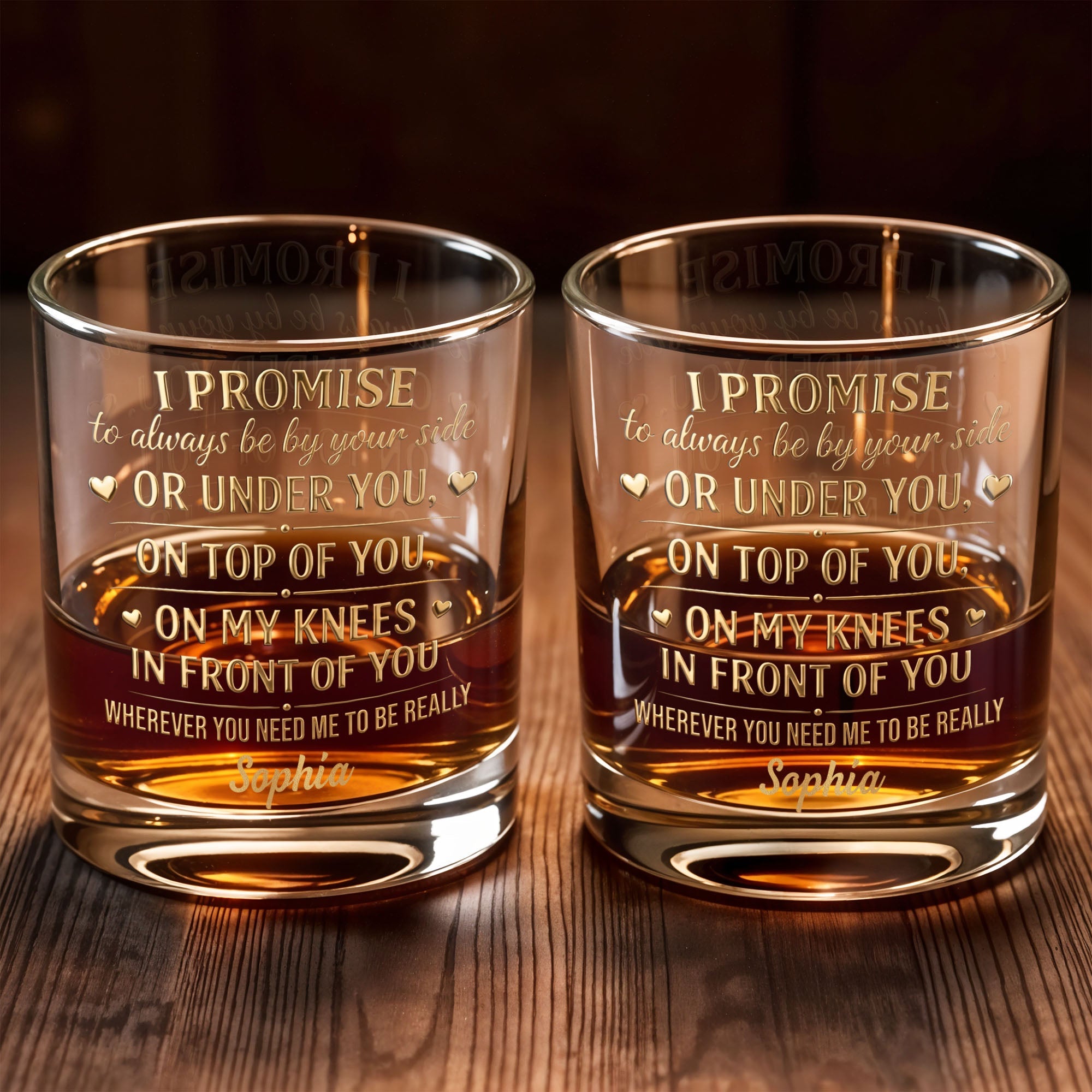 Personalized Custom Whiskey Glass Unique Heart Design Gift for Him Whiskey Glass GradoCreations
