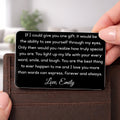 Personalized Aluminum Wallet Card Custom Message Gift for Him Wallet Card GradoCreations