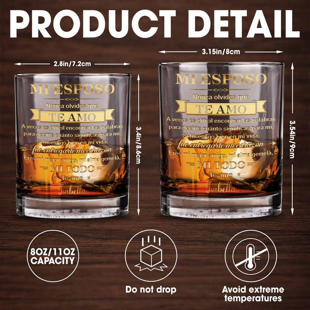 Personalized Custom Whiskey Glass for Husband Anniversary Gift Whiskey Glass GradoCreations