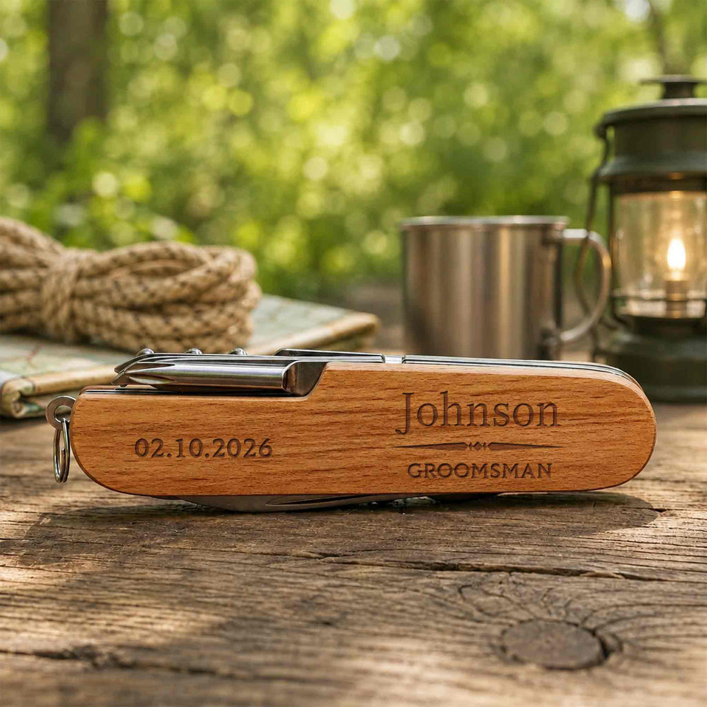 Personalized Wooden Multi Tool Custom Name Gift for Dad Wooden Multi Tool GradoCreations