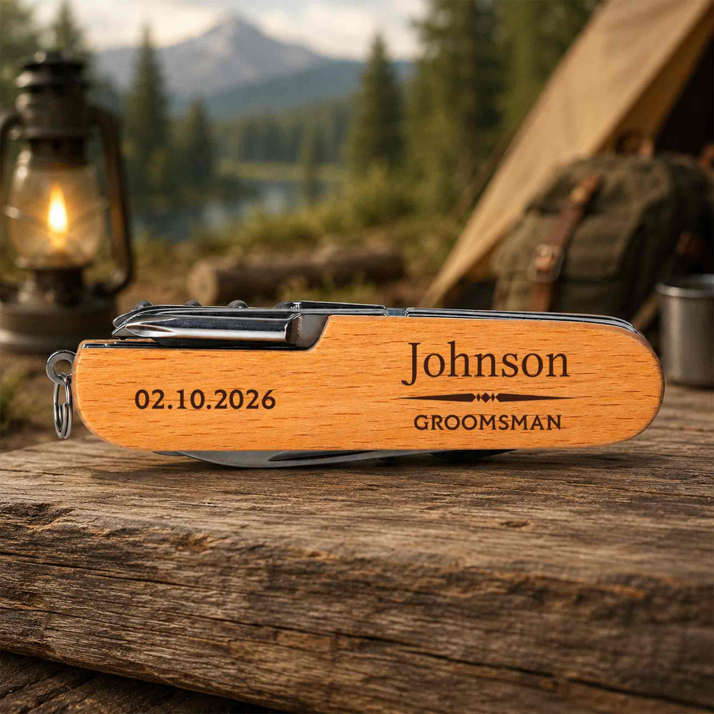 Personalized Wooden Multi Tool Custom Name Gift for Dad Wooden Multi Tool GradoCreations