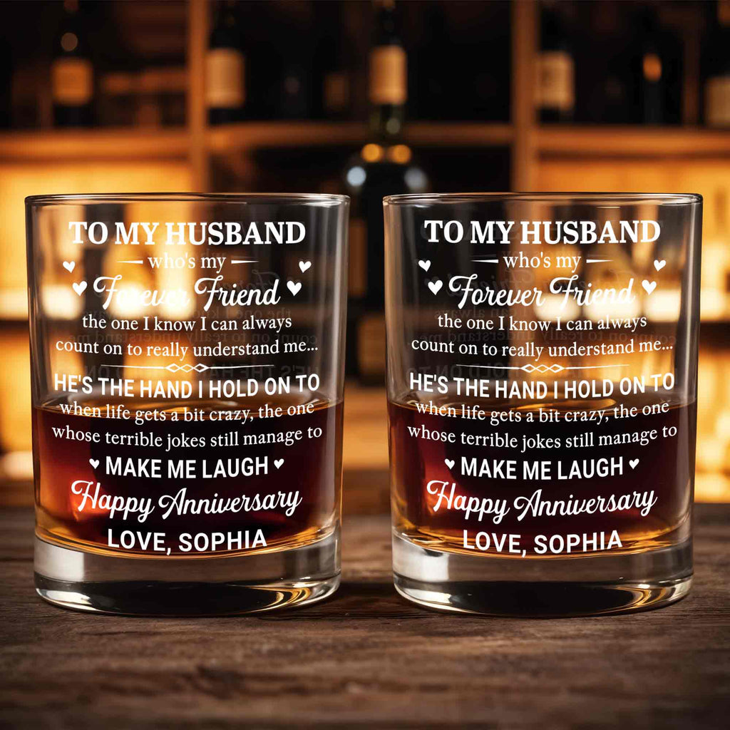 Personalized Custom Whiskey Glass for Husband - Elegant Gift