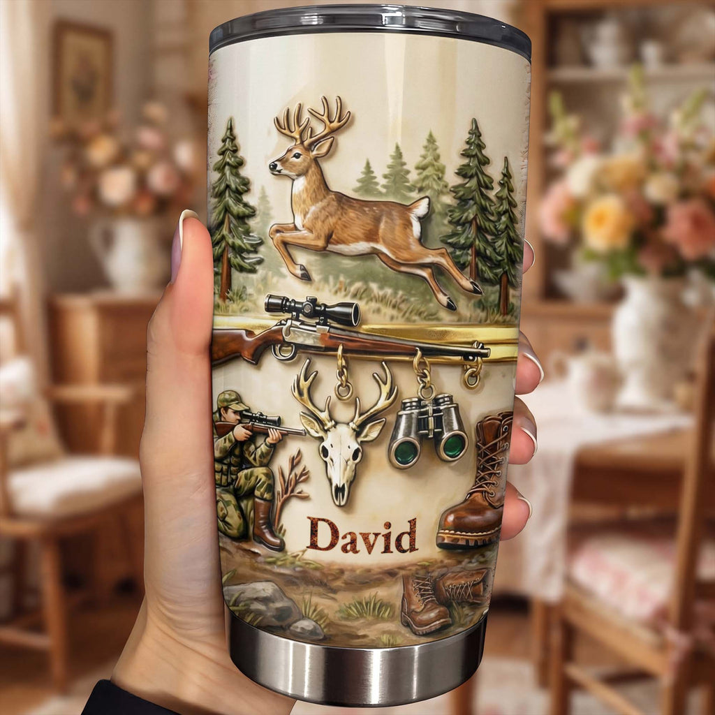 Personalized Hunting Tumbler Custom Name Gift for Dad 20oz 20oz Tumbler GradoCreations