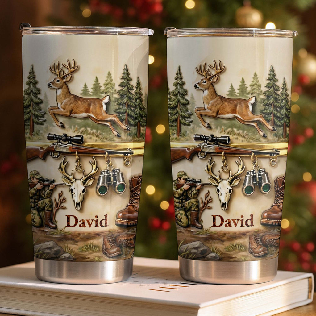 Personalized Hunting Tumbler Custom Name Gift for Dad 20oz 20oz Tumbler GradoCreations