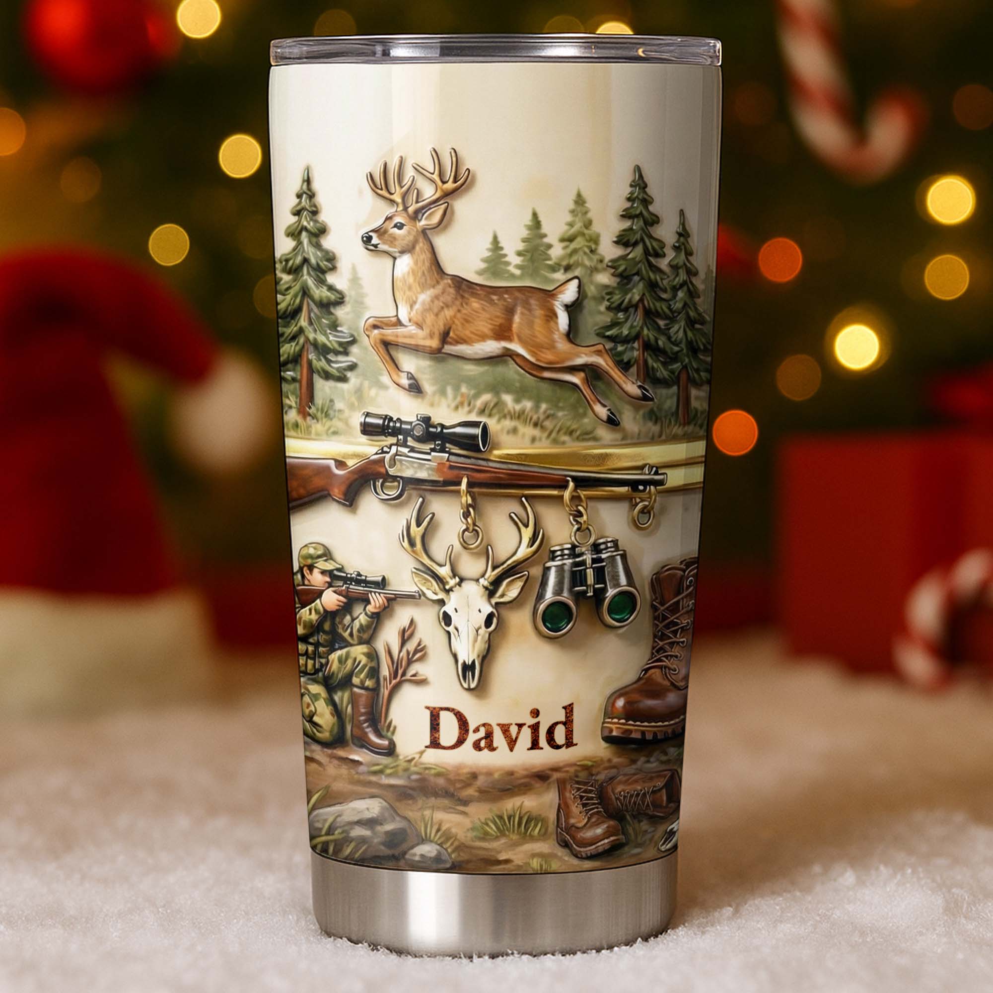 Personalized Hunting Tumbler Custom Name Gift for Dad 20oz 20oz Tumbler GradoCreations