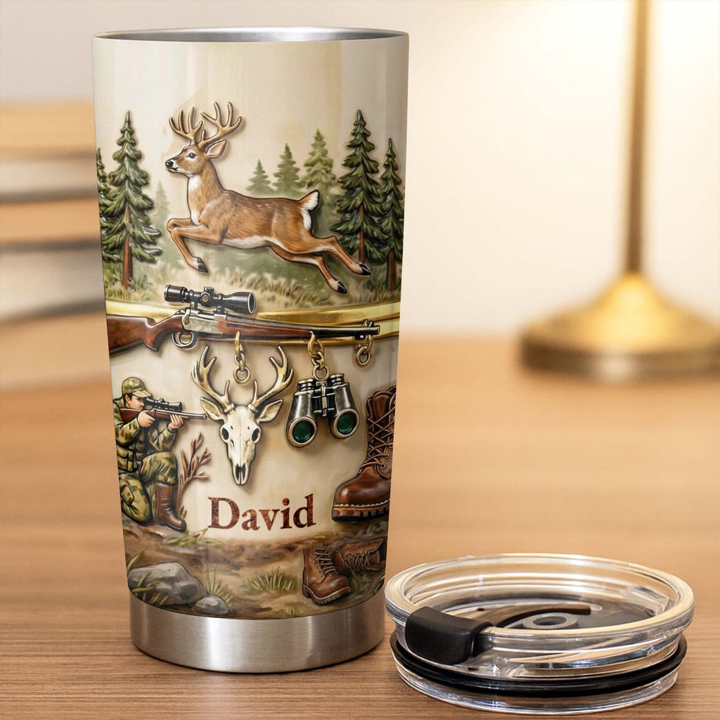 Personalized Hunting Tumbler Custom Name Gift for Dad 20oz 20oz Tumbler GradoCreations