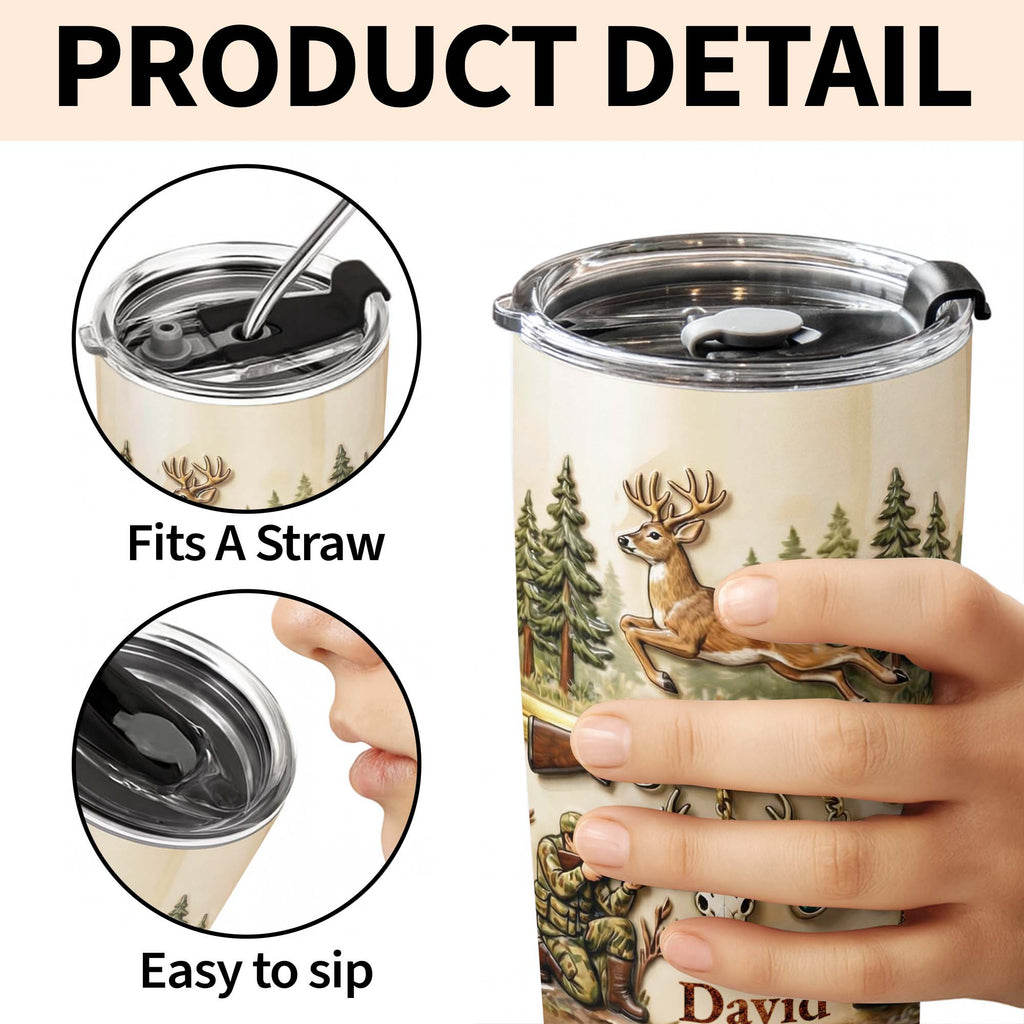 Personalized Hunting Tumbler Custom Name Gift for Dad 20oz 20oz Tumbler GradoCreations