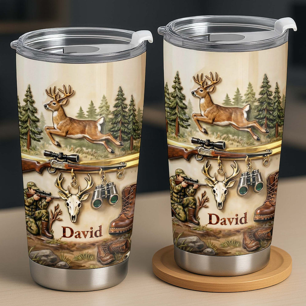 Personalized Hunting Tumbler Custom Name Gift for Dad 20oz 20oz Tumbler GradoCreations