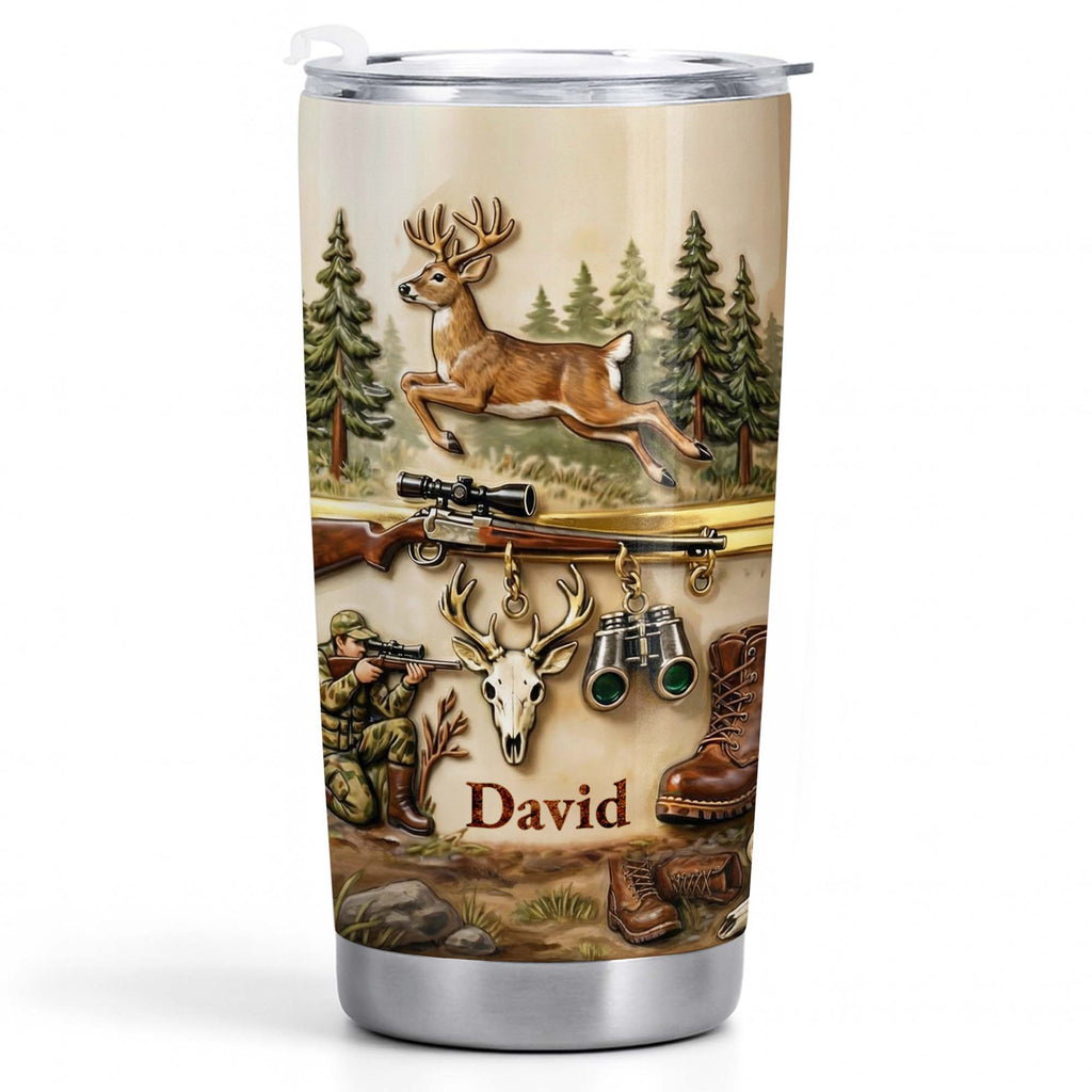Personalized Hunting Tumbler Custom Name Gift for Dad 20oz 20oz Tumbler GradoCreations