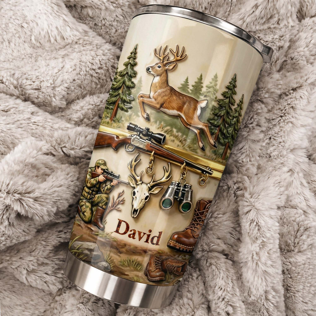 Personalized Hunting Tumbler Custom Name Gift for Dad 20oz 20oz Tumbler GradoCreations