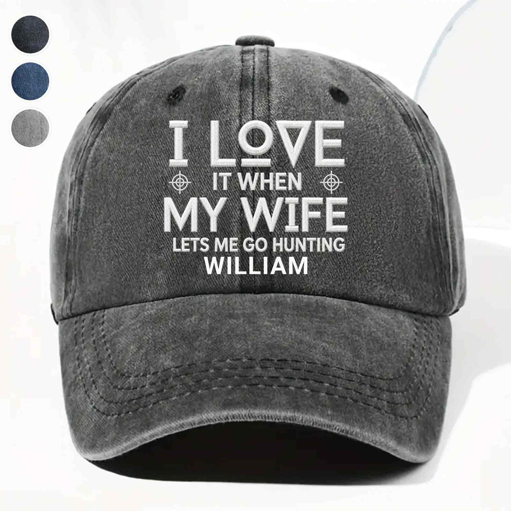 Personalized Washed Denim Cap Custom Name Gift for Dad Washed Denim Cap GradoCreations