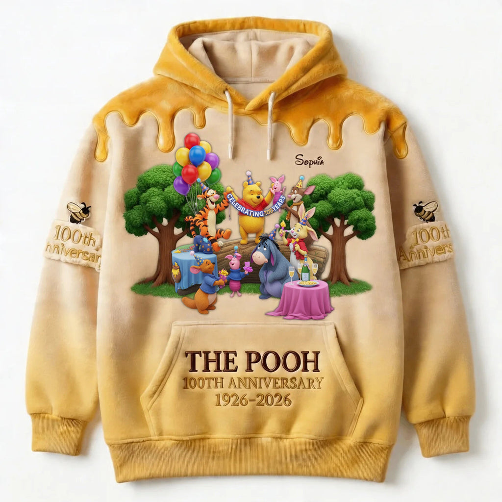 Personalized Winnie the Pooh 100th Anniversary All Over Shirt Gift for Movie Fans