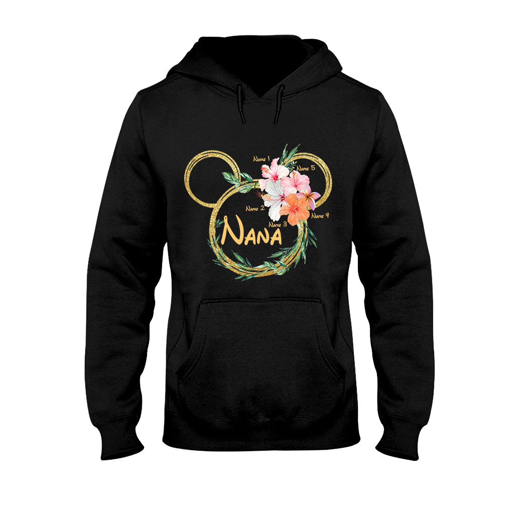 Personalized Floral Mouse Ears T-Shirt for Grandma - Custom Nana Gift T-shirt & Hoodie GradoCreations